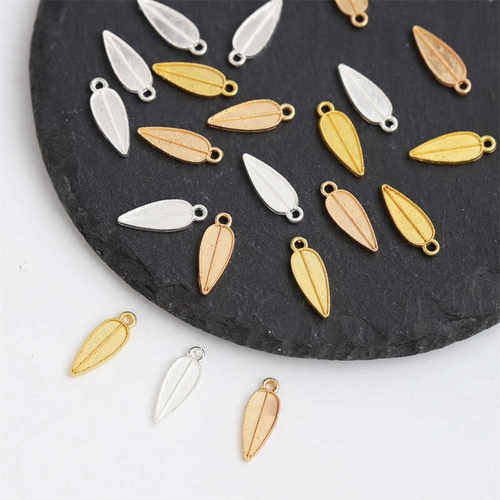 合金保色树叶单孔吊坠挂件配件