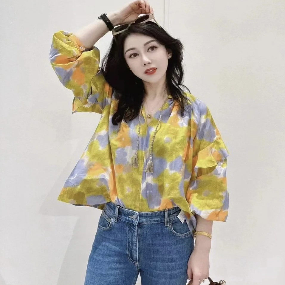 MARELLA意大利剪标店代购24春夏 时尚休闲印花衬衫MODANE