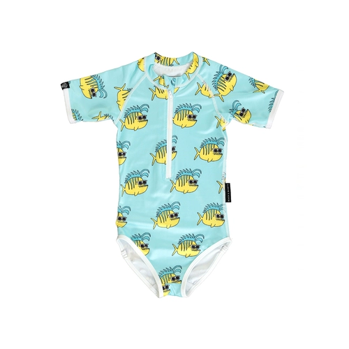 Детский купальник для девочек, пляжная детская одежда для защиты от солнца для плавания, короткий рукав