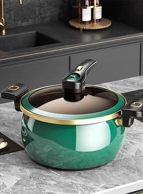 德国珐琅搪瓷微压汤锅家用压力煮锅不粘锅煲汤炖锅燃气电磁炉通用