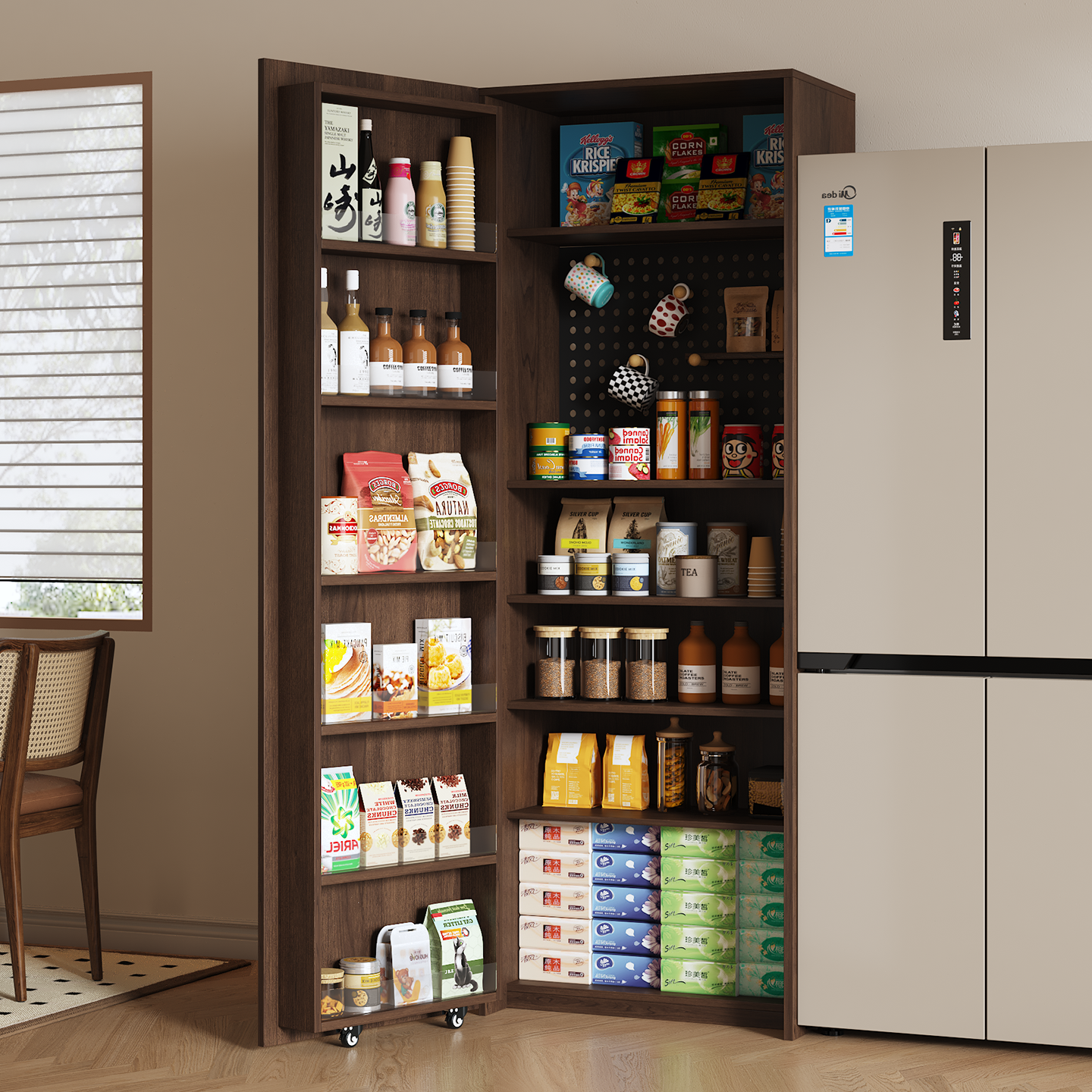 餐边柜靠墙一体储物柜冰箱式收纳柜边柜厨房置物柜零食柜子可定制,住宅家具,餐边柜,淘宝优惠券,粉丝福利购,淘宝优惠卷