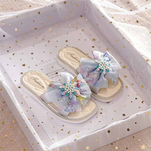儿童拖鞋女夏时尚韩版外穿女童冰雪平底防滑公主舒适小女孩凉拖鞋
