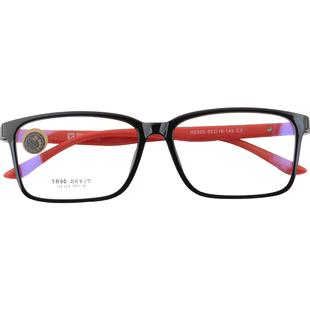 近视眼镜男款超轻TR90眼镜架透明方框大脸型红蓝腿国字脸全框平光