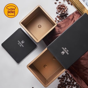 三能黑金刻度吐司盒一体成型450克250克低糖节能吐司模具烘焙烤盘