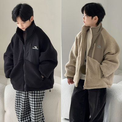 大E小e儿童仿羊羔绒夹棉加厚棉服