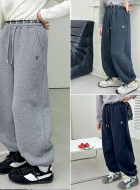 牛哆哆童装25冬季新款裤子男童女童仿羊驼绒加绒儿童运动裤39562