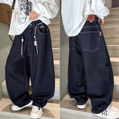 大E小e秋儿童洋气阔腿百搭牛仔裤