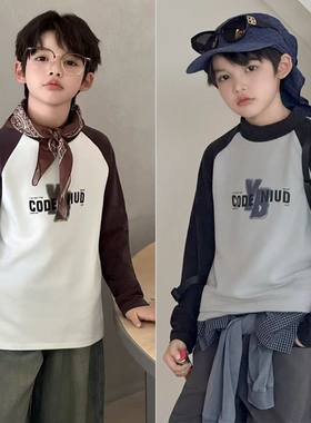 牛哆哆童装25秋冬新款男童女童澳绒打底儿童长袖亲肤抗菌T恤55501