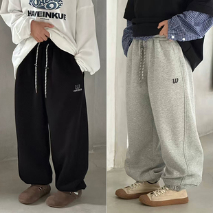 儿童束脚裤 爱木橦童装 长裤 男童女童全棉针织运动裤 子7758 25秋新款