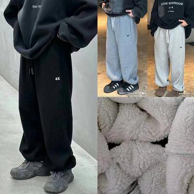 小智同学过冬加厚仿羊驼绒运动裤