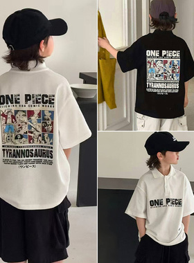 大E小e童装夏季新款男童短袖儿童卡通T恤半袖上衣POLO衫3918