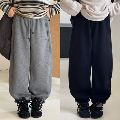 小智同学儿童仿羊驼绒加绒运动裤