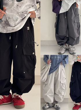 大E小e童装2026春季新款裤子男童女童工装裤儿童休闲街舞长裤9321