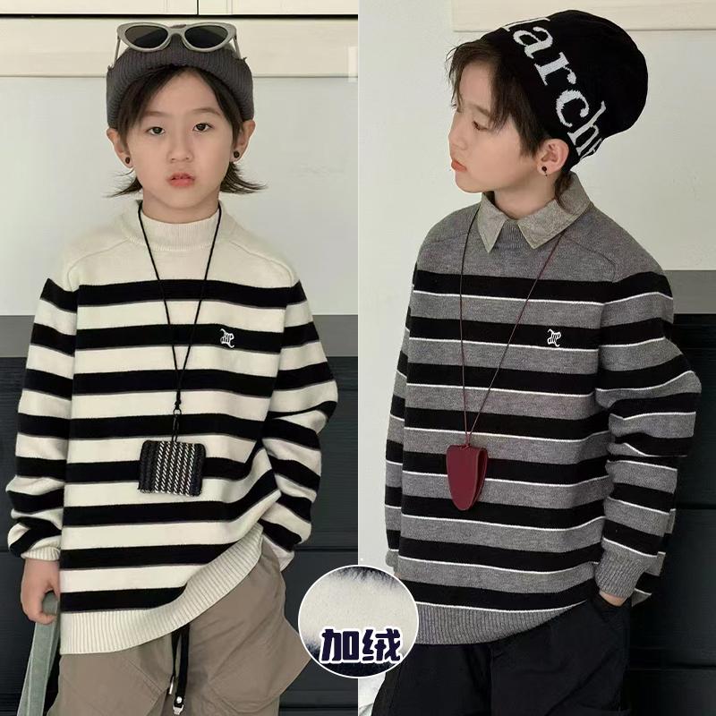 大E小e加绒一体绒男女童长袖毛衣
