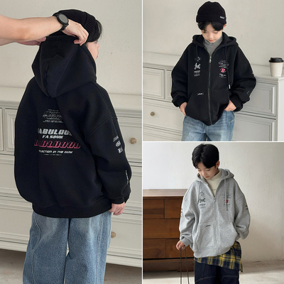 大E小e儿童潮酷运动加绒加厚外套