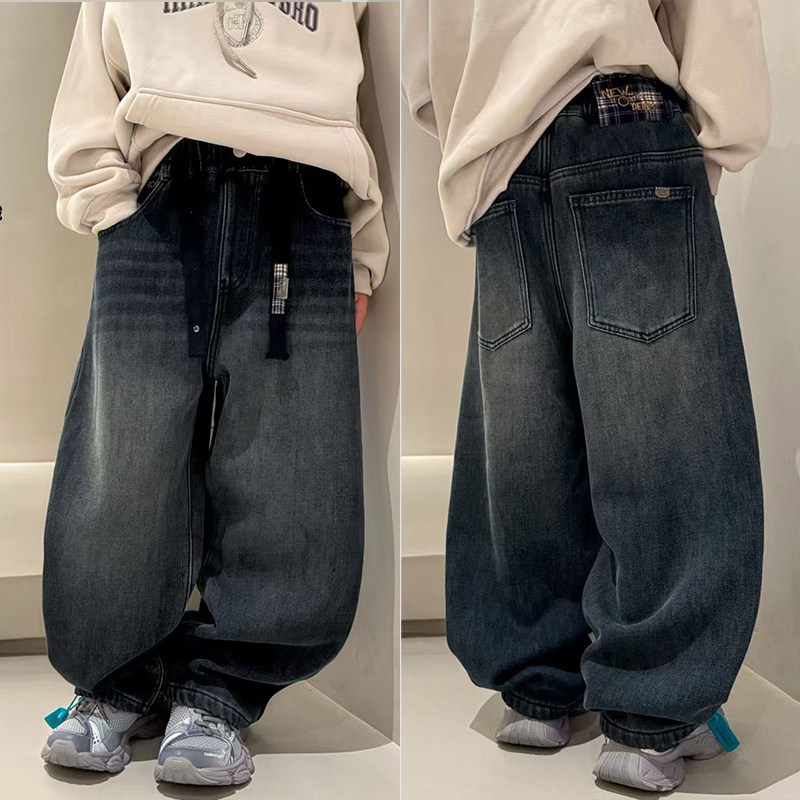 大E小e童装25冬季新款男童女童帅气牛仔裤儿童加厚加绒裤子66615,童装/婴儿装/亲子装,裤子,淘宝优惠券,粉丝福利购,淘宝优惠卷