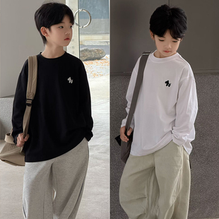 布芮欧童装 新款 男童女童小马百搭T恤儿童纯棉抗菌长袖 56205 26春季
