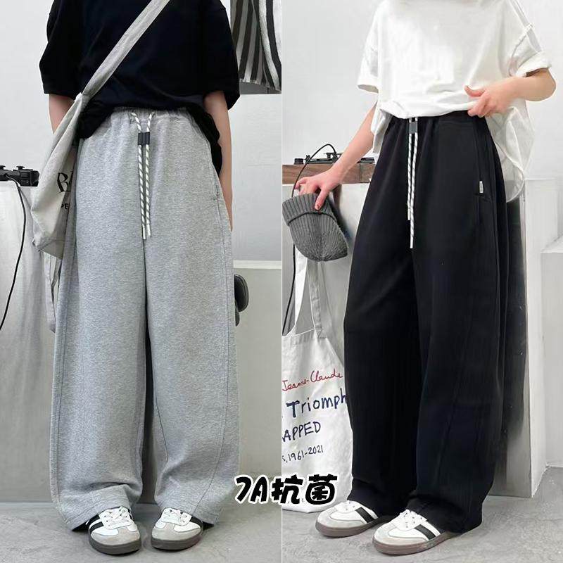 爱木橦儿童韩版运动裤宽松弯刀裤