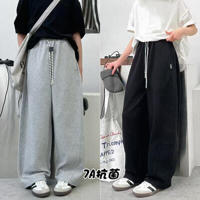 爱木橦儿童韩版运动裤宽松弯刀裤