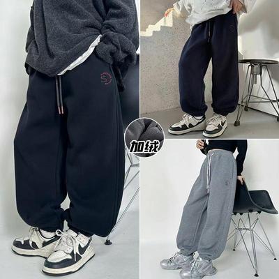爱木橦冬加厚一体绒加绒裤运动裤