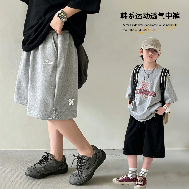 爱木橦夏季中大童薄款运动五分裤图片