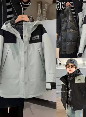 大E小e童装冬季男童女童三合一白鸭绒冲锋衣儿童三防羽绒服23007