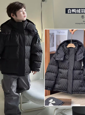 牛哆哆童装25冬季男童女童新款儿童保暖90白鸭绒羽绒服外套15311