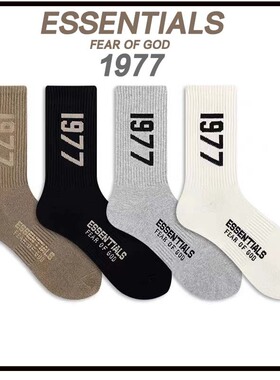 22FOG 复线中筒袜男女全棉袜子1977数字外穿高街潮袜