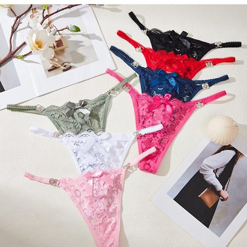 欧美大码女士蕾丝花边无痕丁字裤