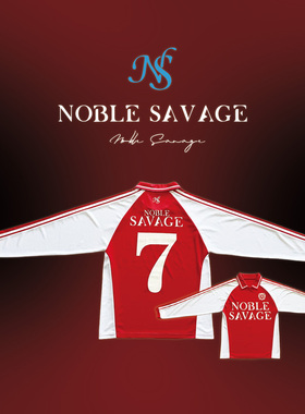 [NOBLESAVAGE]25SS原创设计球员版长袖球衣红色
