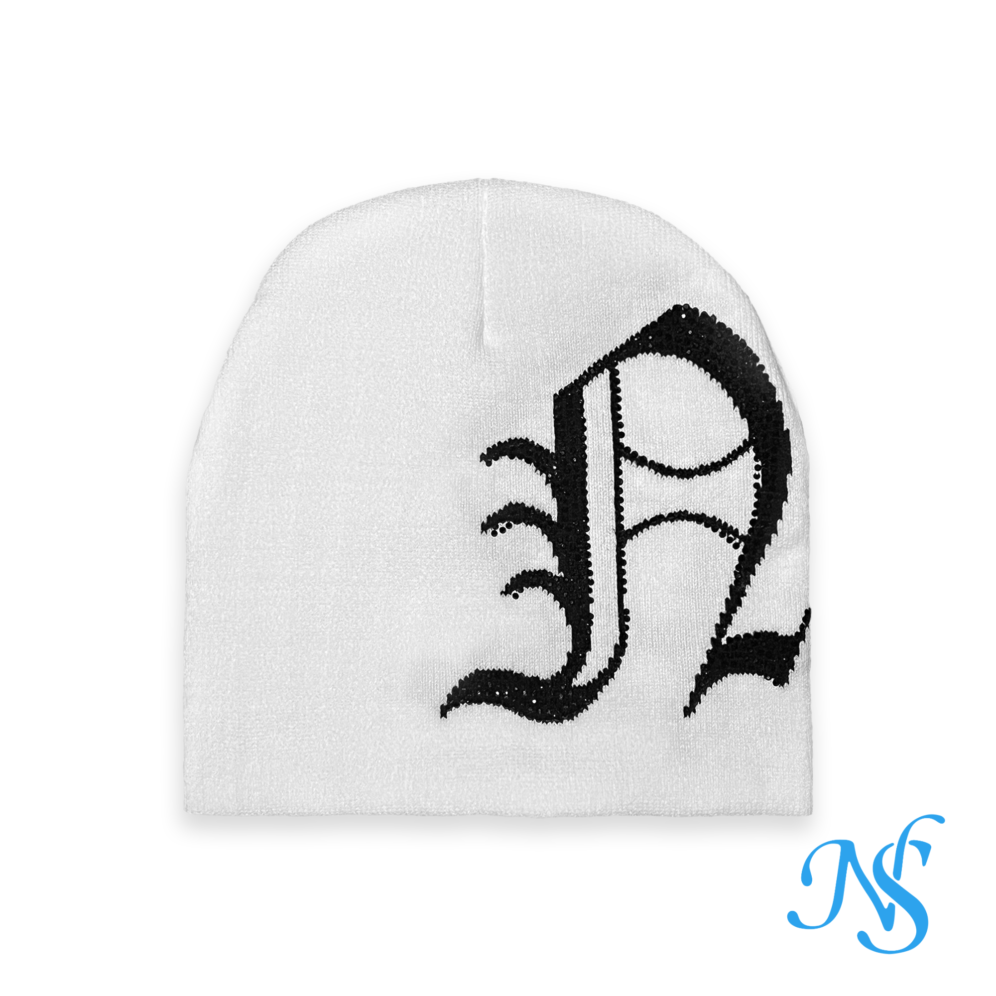 NOBLESAVAGE字母梵文烫钻针织帽