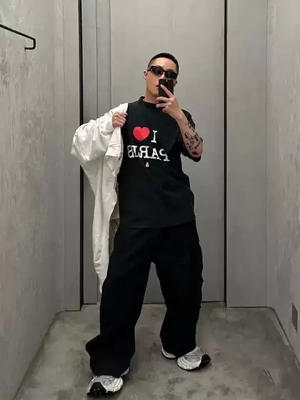 2026 Summer New Trendy Brand Paris Style Printed Heart Letter Short-Sleeved T-Shirt for Men and Women Loose Couple Half-Sleeve