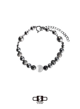 E5 STUDIO/E5集原创抬杠圈环钢球纹理石猫眼石手链情侣搭配个性