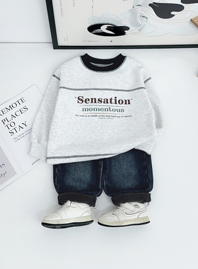 儿童冬卫衣加绒款长袖2025新款秋冬装男童 UTT73116