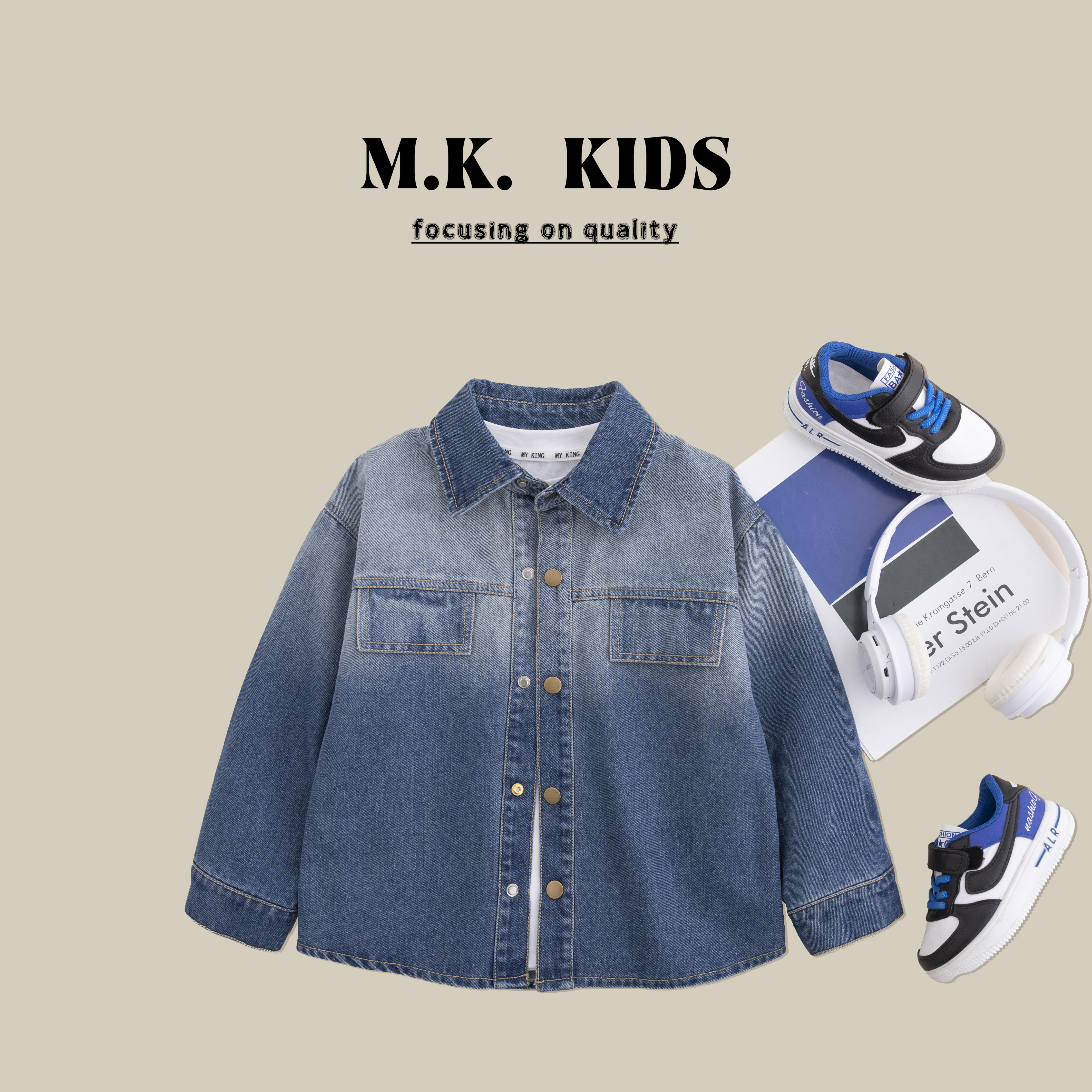 儿童牛仔外套24秋装新款男童中大童上衣潮流QE9146