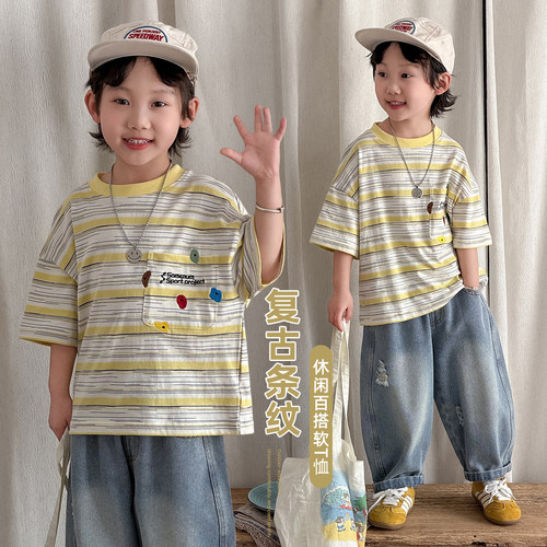 儿童短袖T恤夏季男童上衣2026新款夏装潮 HZ26151