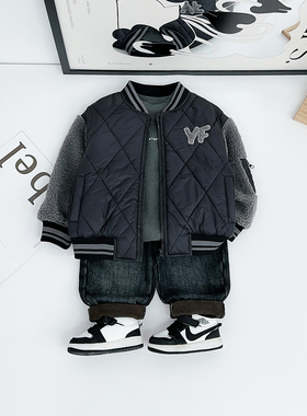 男童外套加厚儿童棒球服2025新款秋冬装韩版 HZ25798