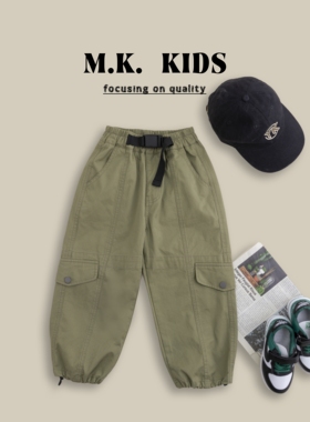 MK品牌儿童春款纯棉工装裤CF800322
