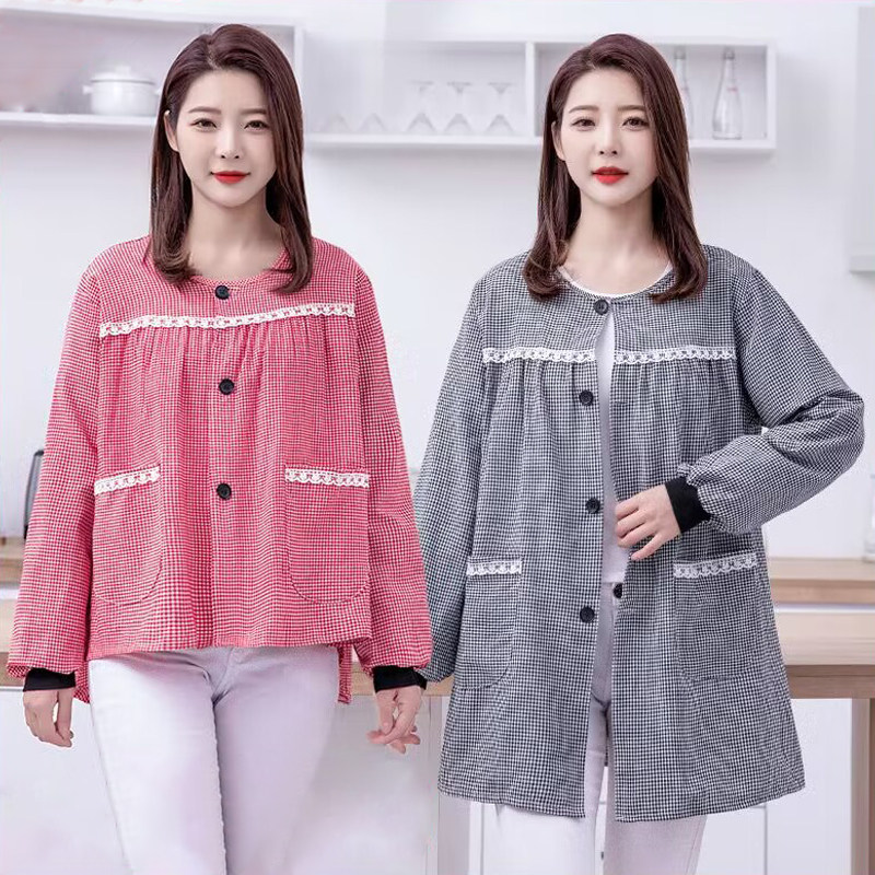 棉布罩衣围裙透气耐磨耐脏干活专用工作服中老年时尚外套防油防污,家庭/个人清洁工具,围裙,淘宝优惠券,粉丝福利购,淘宝优惠卷