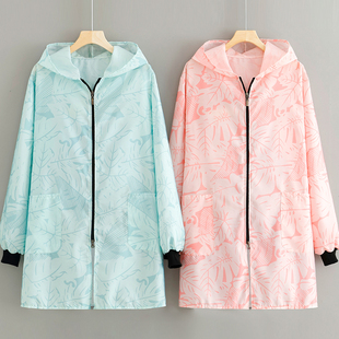 长袖 轻薄防晒松紧口 正穿护衣拉链连帽罩衣防尘防脏外穿工作服时尚