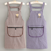 无袖 24新款 简约千鸟格围裙舒适透气防污耐脏薄款 罩衣成人工作服