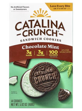 美国Catalina Crunch生酮三明治曲奇巧克力薄荷味饼干奶油花生酱
