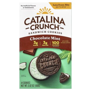 美国Catalina Crunch生酮三明治曲奇巧克力薄荷味饼干奶油花生酱