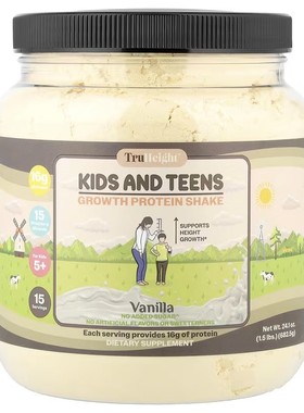TruHeight 儿童身高成长蛋白质奶昔分离乳清蛋白肌醇钙镁锌维生素