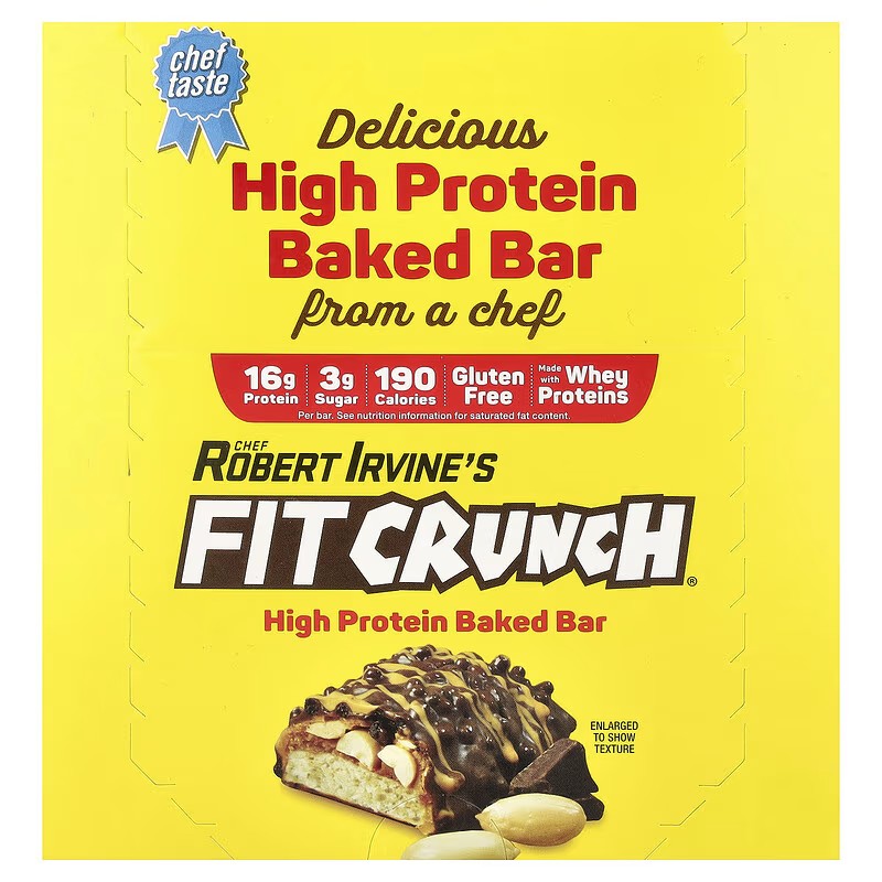 美国FITCRUNCH 运动营养零食美味威化饼华夫饼蛋白棒巧克力花生酱