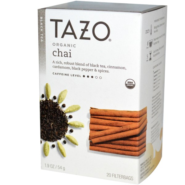 现货Tazo Teas 印度红茶混合肉桂和小豆蔻黑胡椒和香料丰富而健康