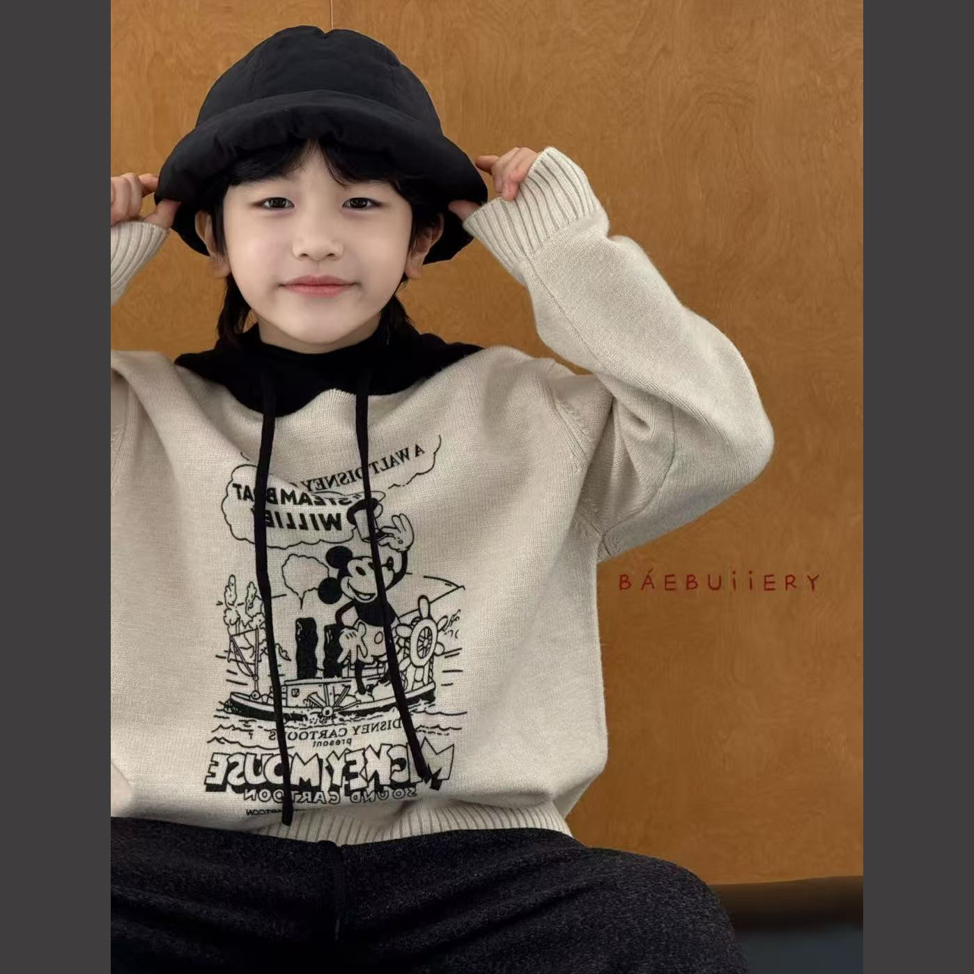 羊毛羊绒品牌！正品！女童男童超好看羊毛巨软连帽套头毛衣羊毛衫