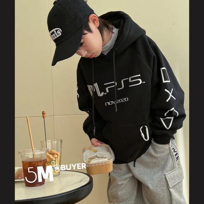 设计师潮牌加绒加厚带帽卫衣