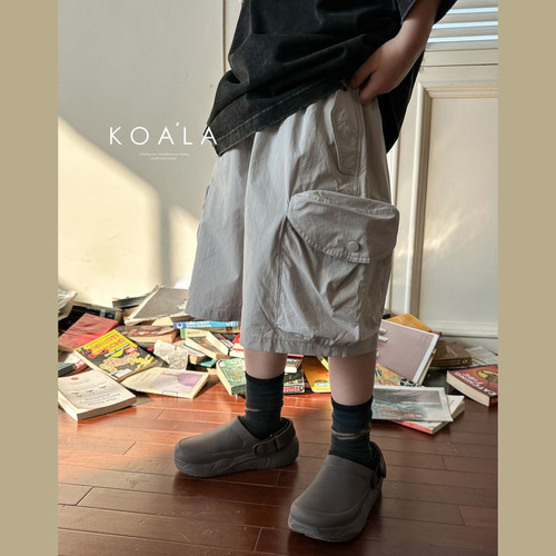 潮牌koala！男童潮范儿大口袋工装宽松嘻哈风超薄速干款短裤