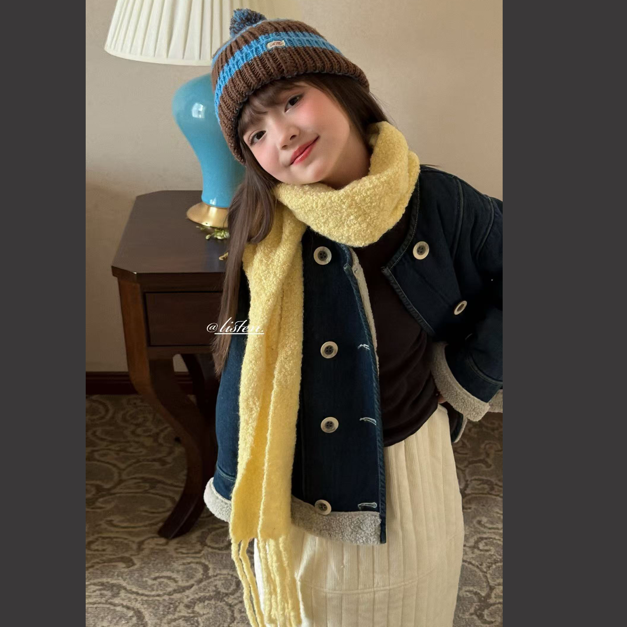 设计师品牌！正品！女童可亲子摇粒绒内里圆领牛仔外套小棉袄